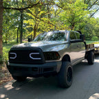 2009-2018 Dodge RAM 1500 / 2019-2021 RAM Classic / 2010-2018 RAM 2500 3500 Factory Quad Style Headlights (Chrome Housing / Smoked Lens)