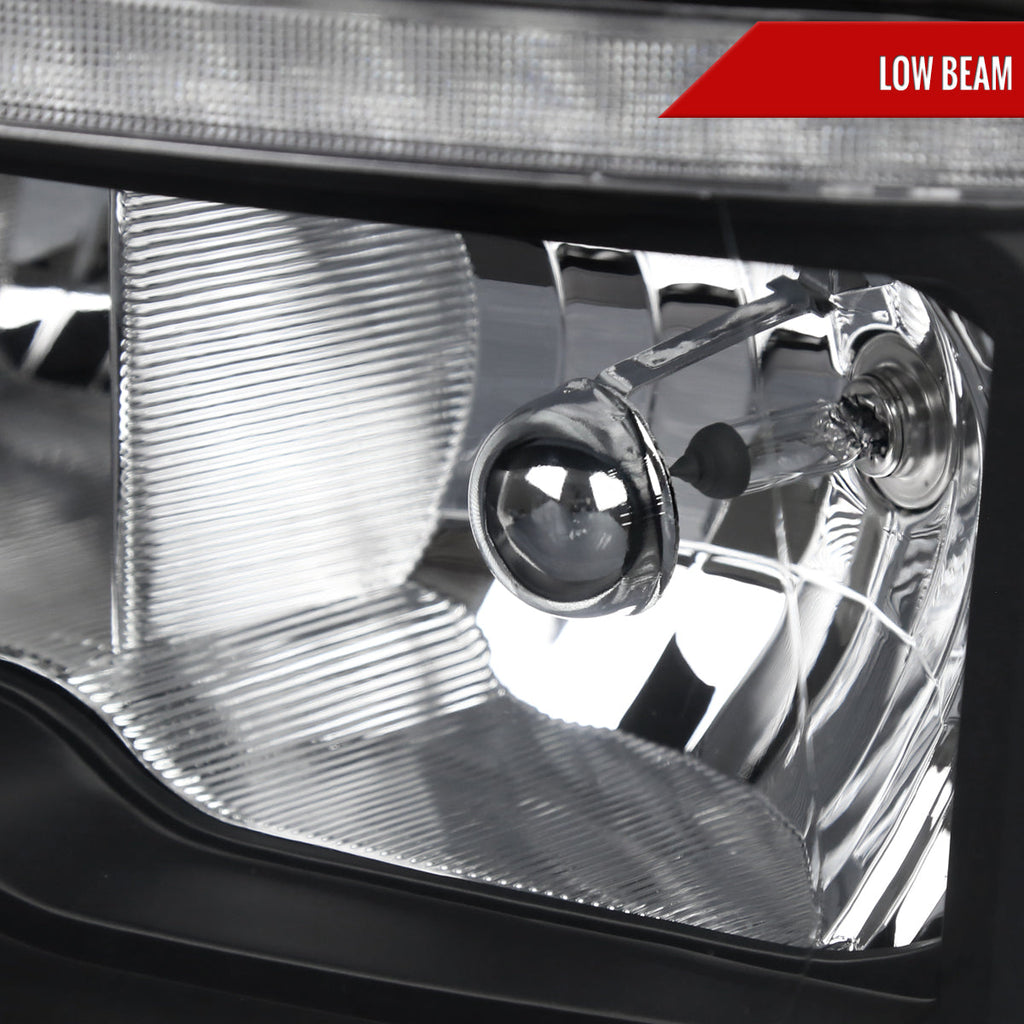 2009-2018 Dodge RAM 1500/2010-2018 RAM 2500 3500 Dual Switchback Sequential LED Bar Factory Style Headlights (Matte Black Housing/Clear lens)