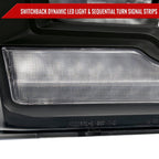 2009-2018 Dodge RAM 1500/2010-2018 RAM 2500 3500 Dual Switchback Sequential LED Bar Factory Style Headlights (Matte Black Housing/Clear lens)