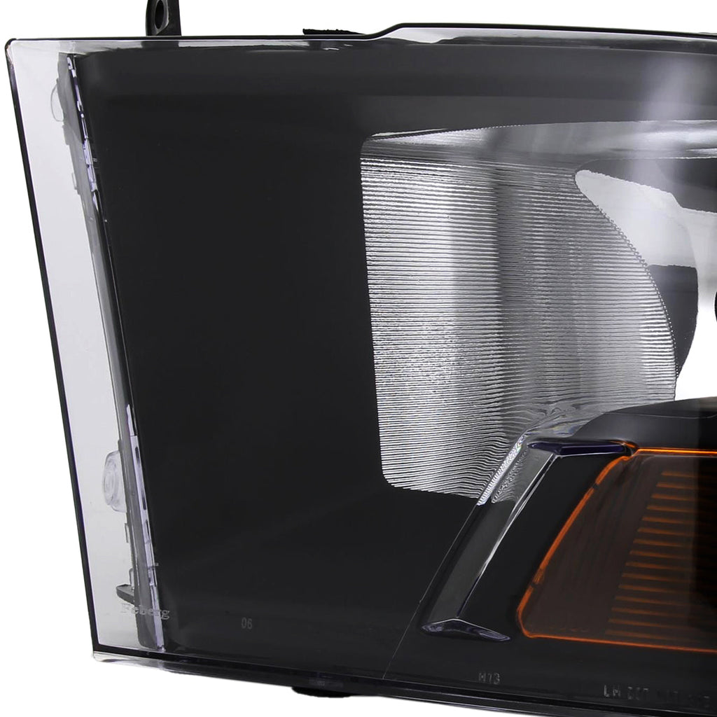 2009-2018 Dodge RAM 1500 / 2019-2021 RAM Classic / 2010-2018 RAM 2500 3500 Factory Dual Style Headlights (Matte Black Housing/Clear Lens)