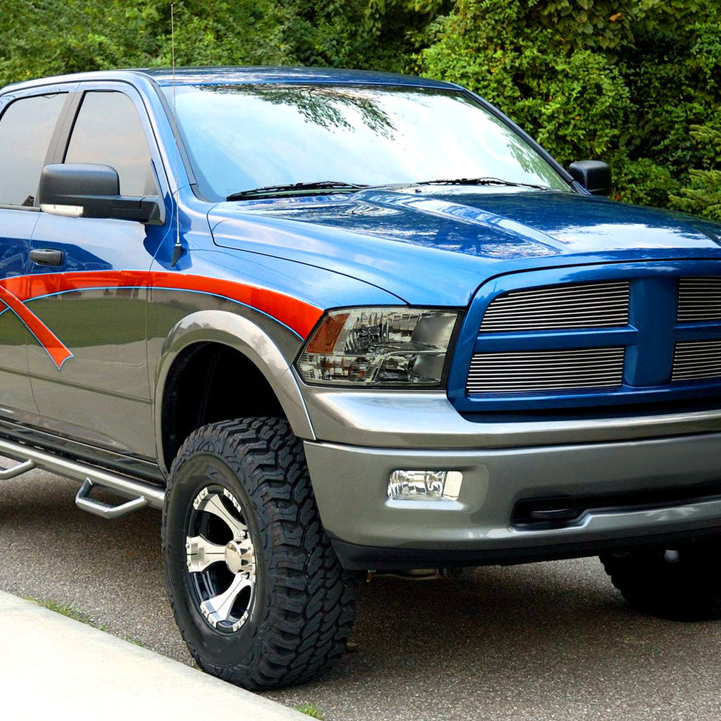 2009-2018 Dodge RAM 1500/ 2019-2021 RAM Classic/ 2010-2018 RAM 2500 3500 Factory Quad Style Headlights (Chrome Housing/Light Smoked Lens)