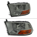 2009-2018 Dodge RAM 1500/ 2019-2023 RAM Classic/ 2010-2018 RAM 2500 3500 Factory Quad Style Headlights (Chrome Housing/Light Smoked Lens)
