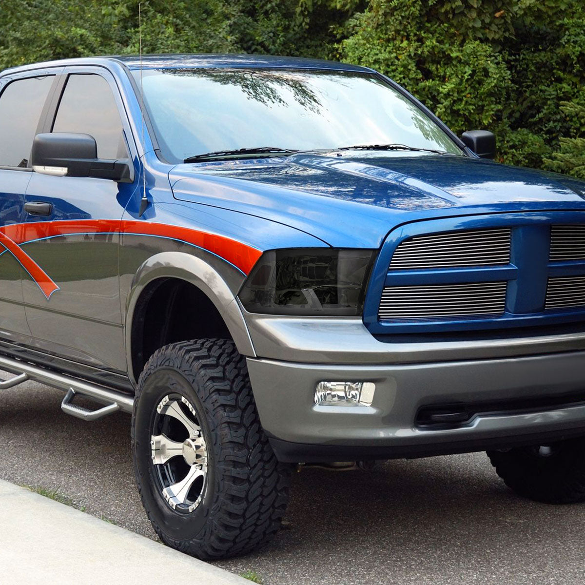 2009-2018 Dodge RAM 1500/ 2010-2018 Dodge RAM 2500/3500 LED Bar Factory Style Headlights (Chrome Housing/Clear Lens)