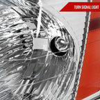 2005-2009 Chevrolet Equinox Factory Style Headlights w/ Amber Reflector (Chrome Housing/Clear Lens)
