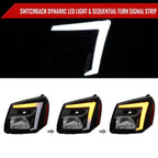 2005-2009 Chevy Equinox Factory Style Headlights with Sequential Switchback LED Bar Turn Signal (Matte Black Housing / Clear Lens)