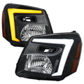 2005-2009 Chevy Equinox Factory Style Headlights with Sequential Switchback LED Bar Turn Signal (Matte Black Housing / Clear Lens)