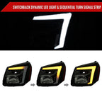 2005-2009 Chevy Equinox Factory Style Headlights with Sequential Switchback LED Bar Turn Signal (Matte Black Housing / Smoked Lens)