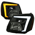 2005-2009 Chevy Equinox Factory Style Headlights with Sequential Switchback LED Bar Turn Signal (Matte Black Housing / Smoked Lens)