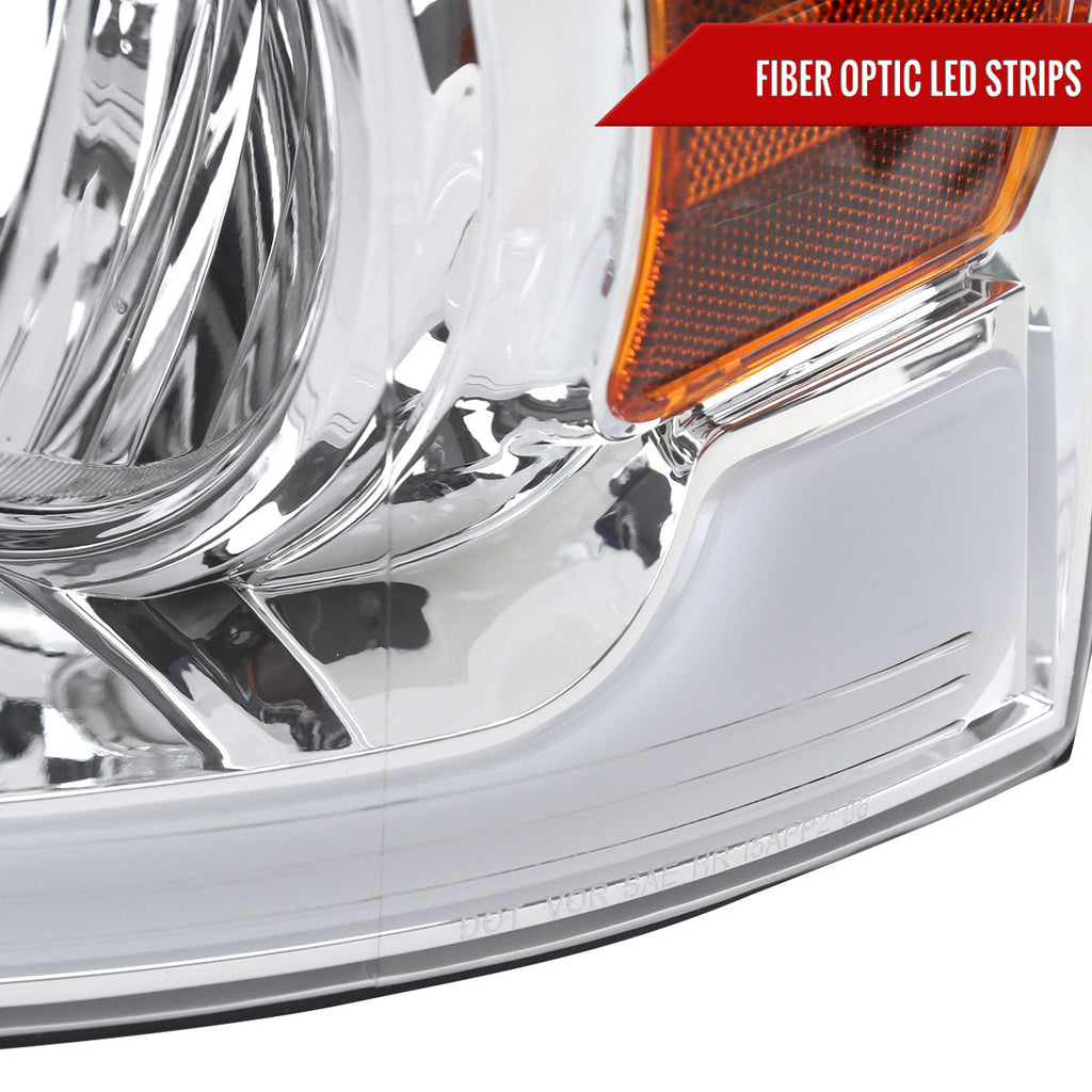 2004-2008 Ford F-150/ 2006-2008 Lincoln Mark LT LED Strip Factory Style Headlights (Chrome Housing/Clear Lens)
