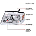 2004-2008 Ford F-150/ 2006-2008 Lincoln Mark LT LED Strip Factory Style Headlights (Chrome Housing/Clear Lens)