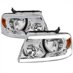 2004-2008 Ford F-150/ 2006-2008 Lincoln Mark LT LED Strip Factory Style Headlights (Chrome Housing/Clear Lens)