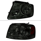 2004-2008 Ford F-150/ 2006-2008 Lincoln Mark LT Replacement Crystal Headlights w/ Amber Reflector (Chrome Housing/Smoked Lens)