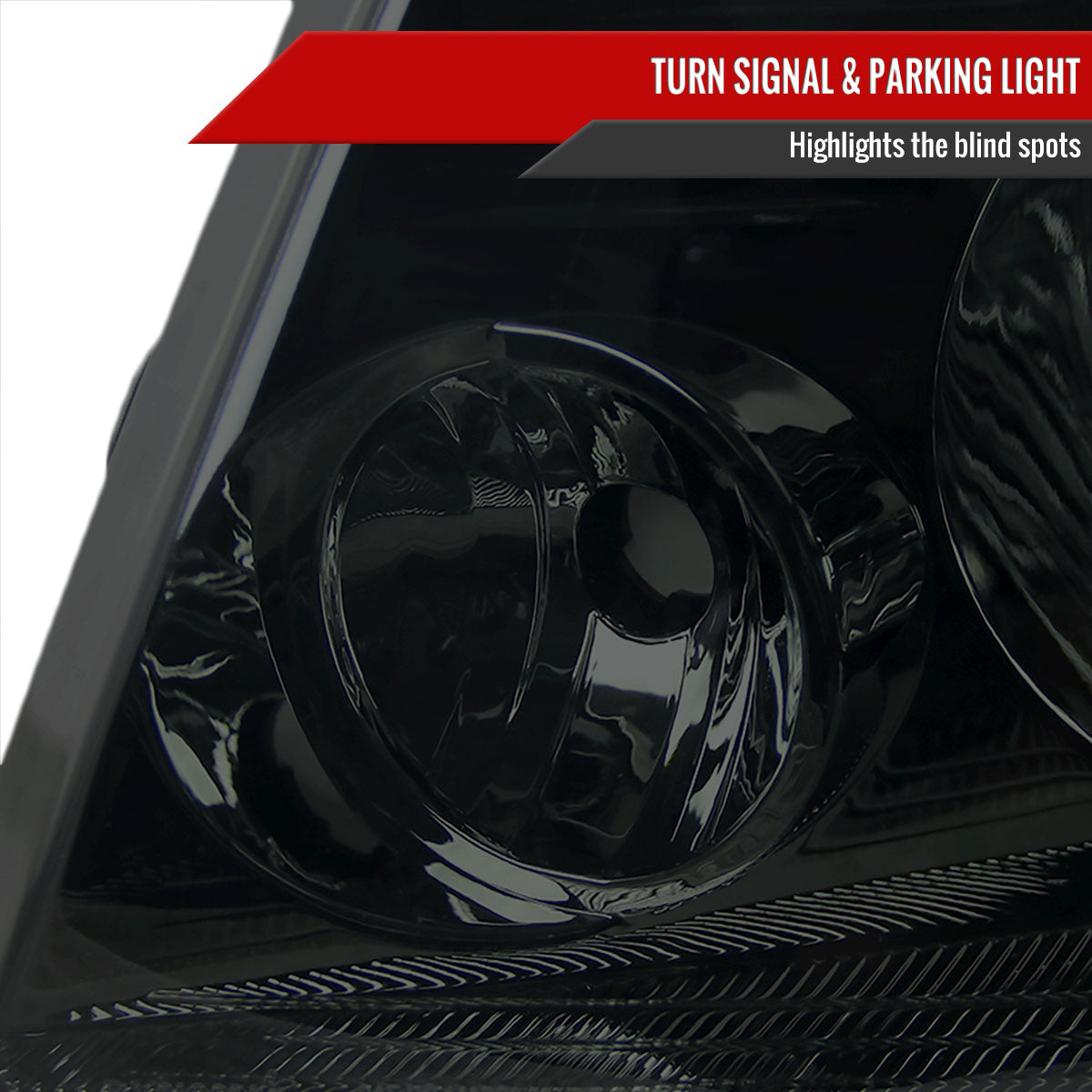 2004-2008 Ford F-150/ 2006-2008 Lincoln Mark LT Replacement Crystal Headlights w/ Amber Reflector (Chrome Housing/Smoked Lens)