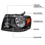2004-2008 Ford F-150/ 2006-2008 Lincoln Mark LT Factory Style Headlights (Matte Black Housing/Clear Lens)