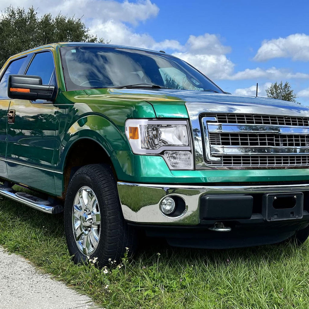 2009-2014 Ford F-150 LED Tube Factory Style Headlights (Chrome Housing/Clear Lens)