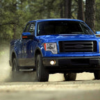 2009-2014 Ford F-150 LED Bar Factory Style Headlights with Amber Reflectors (Chrome Housing/Clear Lens)