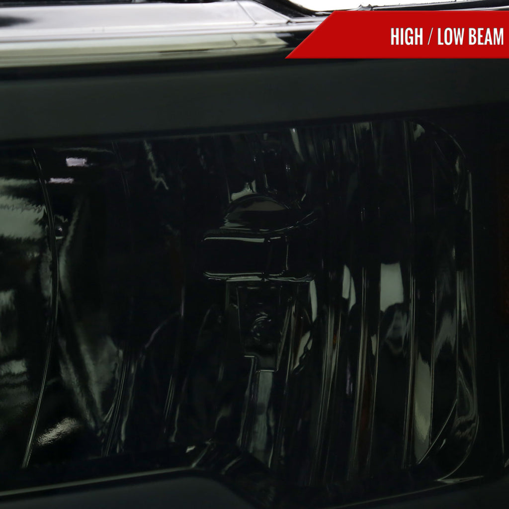 2009-2014 Ford F-150 LED Tube Factory Style Headlights (Chrome Housing/Smoked Lens)