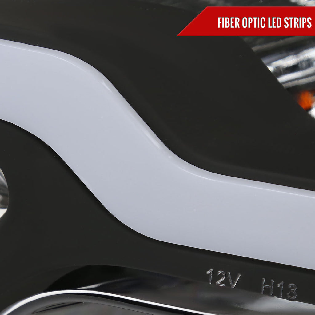 2009-2014 Ford F-150 LED Tube Factory Style Headlights (Matte Black Housing/Clear Lens)