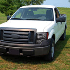 2009-2014 Ford F-150 LED Bar Factory Style Headlights with Amber Reflectors (Matte Black Housing/Clear Lens)