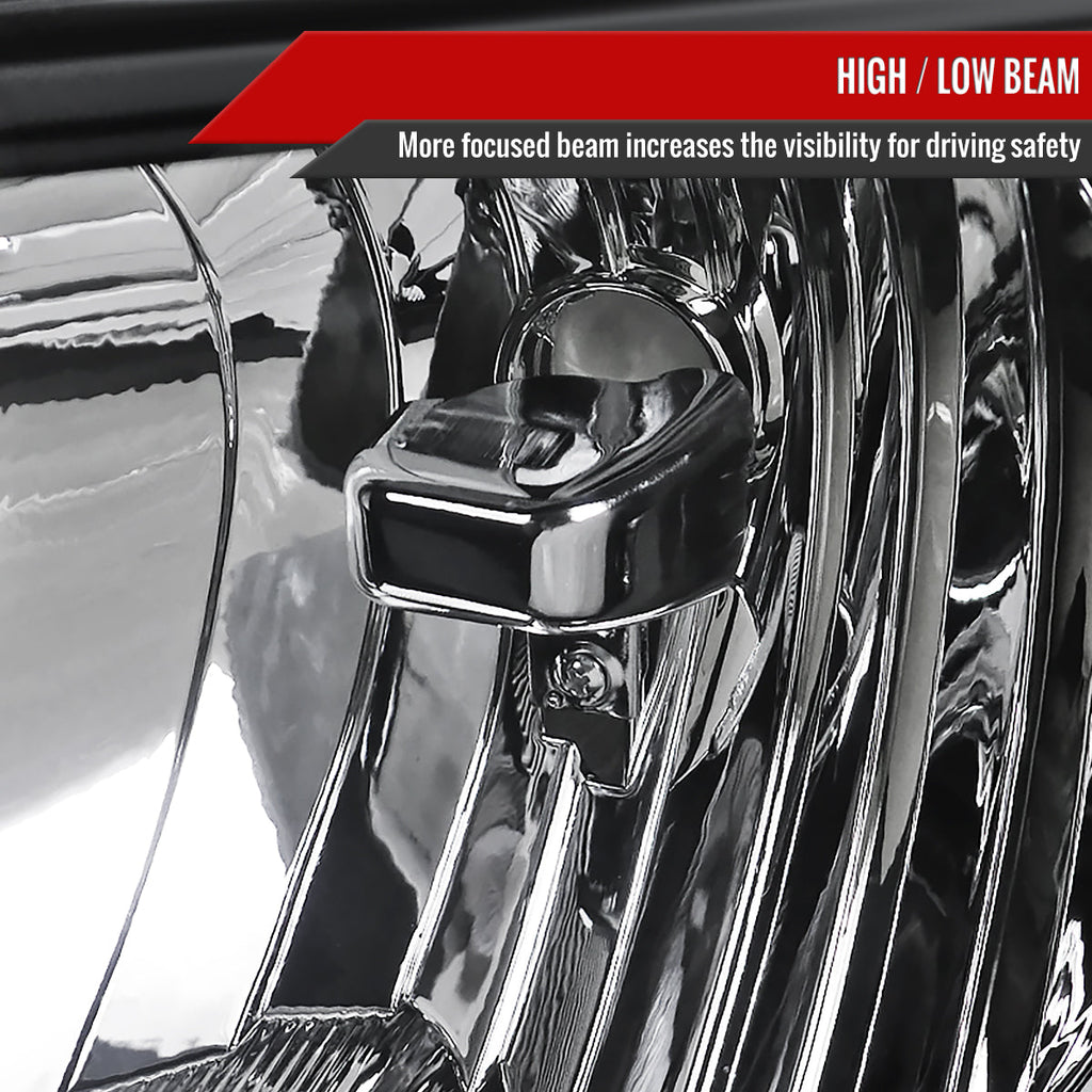 2009-2014 Ford F-150 Factory Style Crystal Headlights w/ Amber Reflector (Matte Black Housing/Clear Lens)