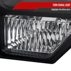 2009-2014 Ford F-150 Factory Style Crystal Headlights w/ Amber Reflector (Matte Black Housing/Clear Lens)
