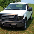2009-2014 Ford F-150 LED Bar Factory Style Headlights with Amber Reflectors (Black Housing/Smoked Lens)