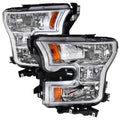 2015-2017 Ford F-150 Replacement Factory Style Headlights (Chrome Housing/Clear Lens)