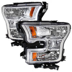 2015-2017 Ford F-150 Replacement Factory Style Headlights (Chrome Housing/Clear Lens)