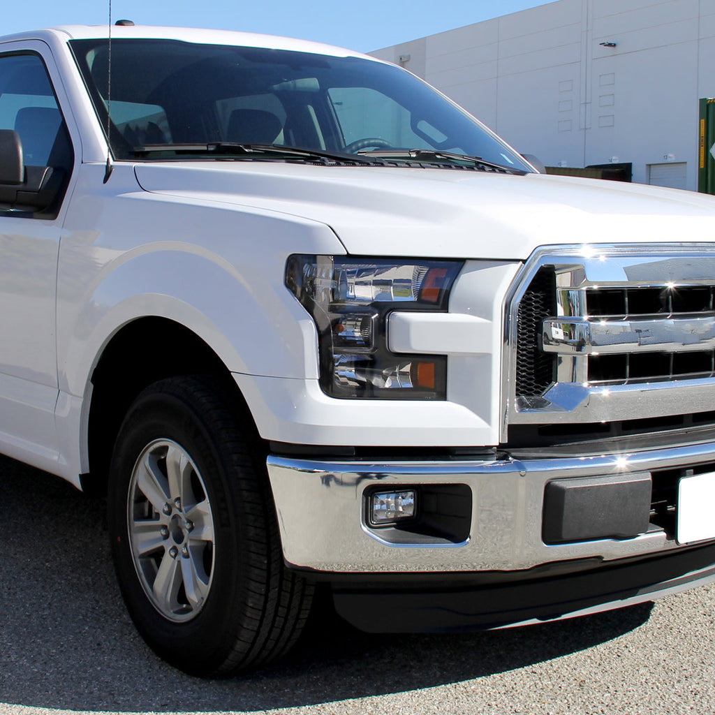 2015-2017 Ford F-150 Replacement Factory Style Headlights (Matte Black Housing/Clear Lens)