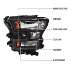 2015-2017 Ford F-150 Replacement Factory Style Headlights (Matte Black Housing/Clear Lens)