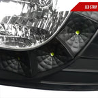 1997-2004 Ford F-150/Expedition Factory Style Crystal Headlights w/ SMD LED Light Strip (Matte Black Housing/Clear Lens)