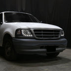 1997-2004 Ford F-150/Expedition Factory Style Crystal Headlights w/ SMD LED Light Strip (Matte Black Housing/Clear Lens)
