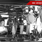 2005-2007 Ford F-250/F-350/F-450/F-550/Excursion Crystal Headlights w/ SMD LED Light Strip (Chrome Housing/Clear Lens)