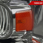 2005-2007 Ford F-250/F-350/F-450/F-550/Excursion Crystal Headlights w/ SMD LED Light Strip (Chrome Housing/Smoked Lens)
