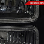 2005-2007 Ford F-250/F-350/F-450/F-550 Super Duty Dual LED C-Bar Factory Style Headlights (Matte Black Housing/Smoked Lens)