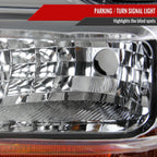 2008-2010 Ford F-250/F-350/F-450 Super Duty Factory Style Headlights w/ Amber Reflectors (Chrome Housing/Clear Lens)