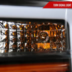 2008-2010 Ford F-250/F-350/F-450/F-550 Super Duty LED Sequential Signal Factory Style Headlights (Matte Black Housing/Clear Lens)