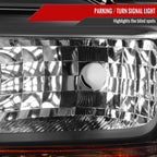 2008-2010 Ford F-250/F-350/F-450 Super Duty Factory Style Headlights w/ Amber Reflectors (Matte Black Housing/Clear Lens)