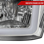 2011-2016 Ford F-250/F-350/F-450/F-550 Super Duty LED C-Bar Factory Style Headlights (Chrome Housing/Clear Lens)
