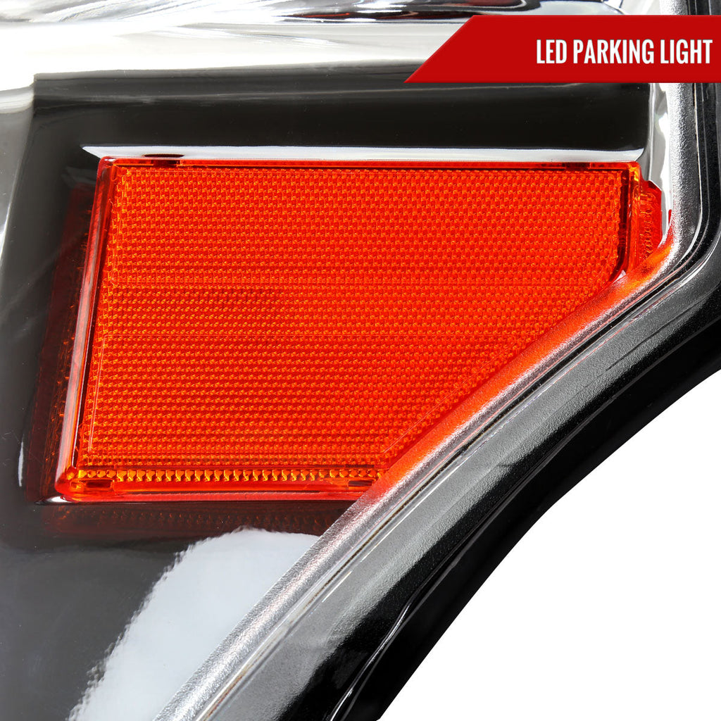 2011-2016 Ford F-250/F-350/F-450/F-550 Super Duty LED C-Bar Factory Style Headlights (Chrome Housing/Clear Lens)