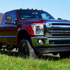 2011-2016 Ford F-250/F-350/F-450/F-550 Super Duty LED C-Bar Factory Style Headlights (Chrome Housing/Clear Lens)