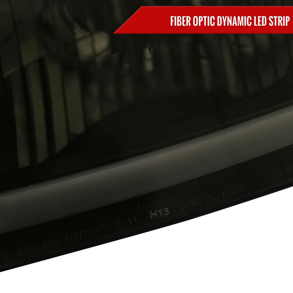 2011-2016 Ford F-250/F-350/F-450/F-550 Super Duty LED C-Bar Factory Style Headlights (Black Housing/Smoked Lens)