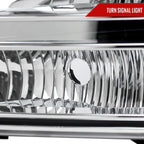 1999-2004 Ford Excursion/F-250/F-350/F-450/F-550 Crystal Headlights (Chrome Housing/Clear Lens)