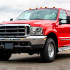 1999-2004 Ford F-250/F-350/F-450/F-550/Excursion Crystal Headlights w/ SMD LED Light Strip (Chrome Housing/Clear Lens)