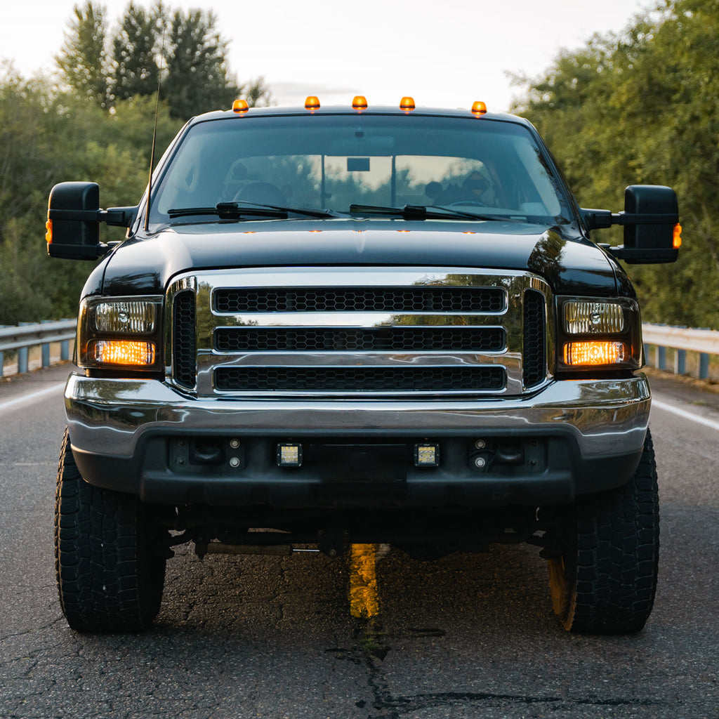 1999-2004 Ford Excursion/F-250/F-350/F-450/F-550 Crystal Headlights (Matte Black Housing/Clear Lens)