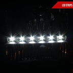 1999-2004 Ford F-250/F-350/F-450/F-550/Excursion Crystal Headlights w/ SMD LED Light Strip (Matte Black Housing/Clear Lens)