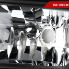1999-2004 Ford F-250/F-350/F-450/F-550/Excursion Crystal Headlights w/ SMD LED Light Strip (Matte Black Housing/Clear Lens)