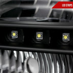 1999-2004 Ford F-250/F-350/F-450/F-550/Excursion Crystal Headlights w/ SMD LED Light Strip (Matte Black Housing/Clear Lens)