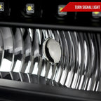 1999-2004 Ford F-250/F-350/F-450/F-550/Excursion Crystal Headlights w/ SMD LED Light Strip (Matte Black Housing/Clear Lens)