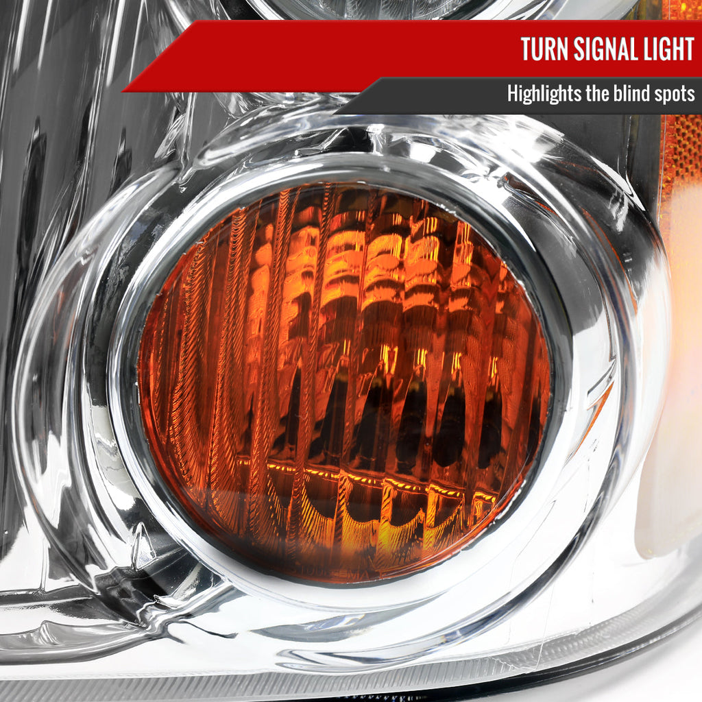 2001-2004 Nissan Frontier XE Factory Style Headlights (Chrome Housing/Clear Lens)